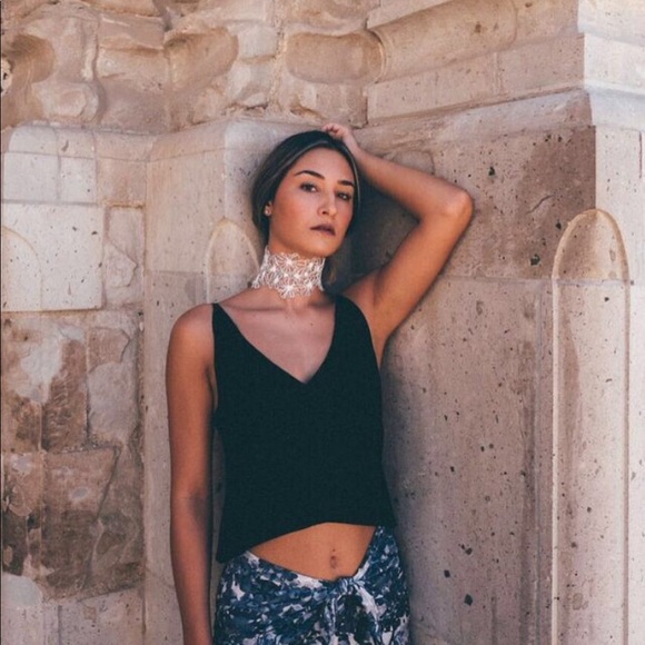 NWT Cult gaia alia camisole cropped tank top shiny gold - Picture 13 of 14